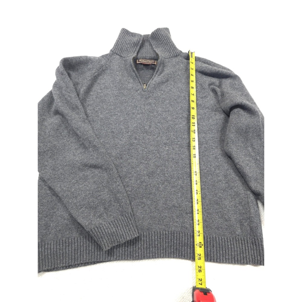 Marlboro Classics Vintage Men's 1/4 Zip Wool Blend Sweater Gray Gray Size L Mock